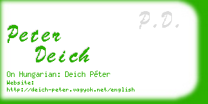 peter deich business card